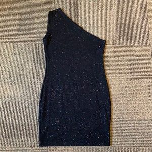 Black glittery one shoulder dress, size 10